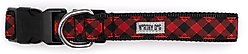The Worthy Dog Bias Buffalo Plaid Dog Collar, Red, Medium: 11 to 17-in neck, 1-in wide slide 2 of 5