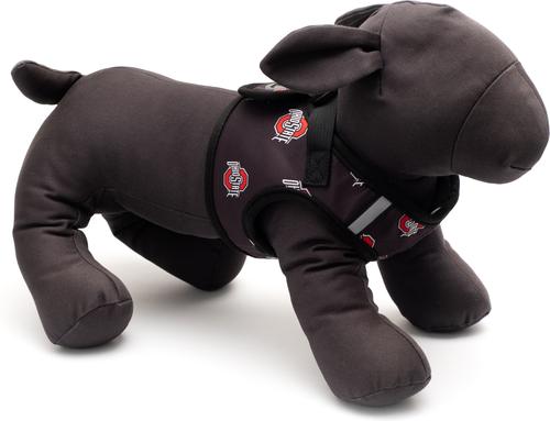 Show full view: The License House Ohio State Printed Sidekick Harness, Black, X-Small: 13 to 15-in chest slide 2 of 3