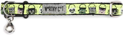 Show full view: The Worthy Dog Tricks for Treats Cat Collar, Green 9 to 11-in neck, 1/2-in wide slide 2 of 3