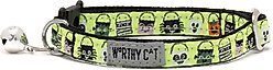 The Worthy Dog Tricks for Treats Cat Collar, Green 9 to 11-in neck, 1/2-in wide