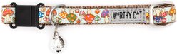 The Worthy Dog Mushrooms Cat Collar, Green 9 to 11-in neck, 1/2-in wide slide 2 of 3