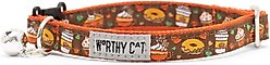 The Worthy Dog Pumpkin Spice Cat Collar, Brown 9 to 11-in neck, 1/2-in wide