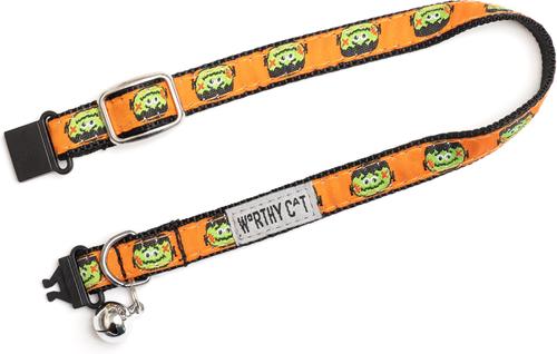 Show full view: The Worthy Dog Frank Cat Collar, Orange 9 to 11-in neck, 1/2-in wide slide 3 of 3