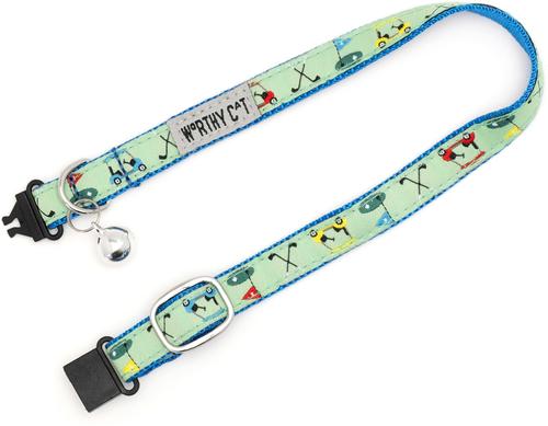 Show full view: The Worthy Dog Golf Cat Collar, Green 9 to 11-in neck, 1/2-in wide slide 3 of 3