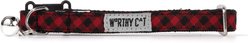 The Worthy Dog Bias Buffalo Plaid Cat Collar, Red 9 to 11-in neck, 1/2-in wide