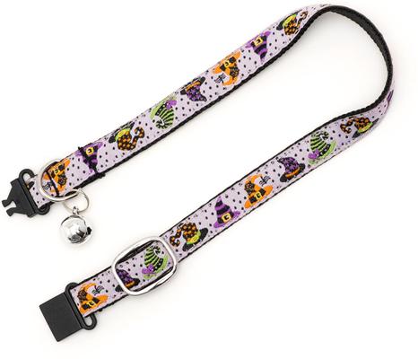 Show full view: The Worthy Dog Bewitched Cat Collar, Purple 9 to 11-in neck, 1/2-in wide slide 3 of 3
