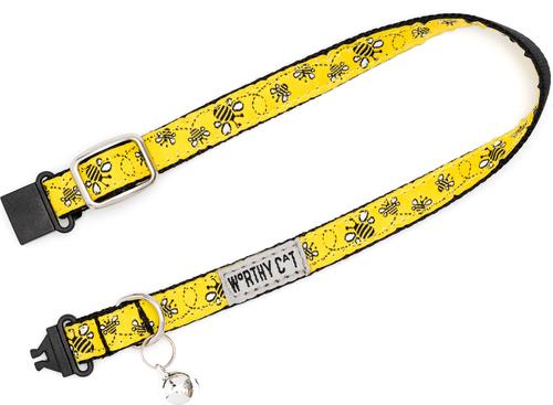 Show full view: The Worthy Dog Bzzz! Cat Collar, Yellow 9 to 11-in neck, 1/2-in wide slide 4 of 4