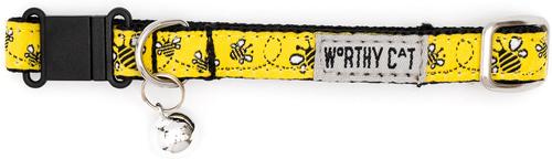 Show full view: The Worthy Dog Bzzz! Cat Collar, Yellow 9 to 11-in neck, 1/2-in wide slide 3 of 4