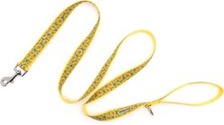 The Worthy Dog Sunflowers Dog Leash, Blue, Large: 5-ft long, 1-in wide slide 2 of 3