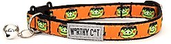 The Worthy Dog Frank Cat Collar, Orange 9 to 11-in neck, 1/2-in wide