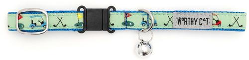 Show full view: The Worthy Dog Golf Cat Collar, Green 9 to 11-in neck, 1/2-in wide slide 2 of 3