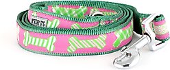 The Worthy Dog Preppy Bones Dog Leash, Pink, Small: 5-ft long, 5/8-in wide