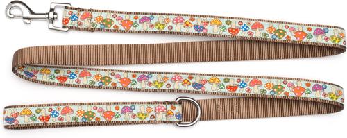 Show full view: The Worthy Dog Mushrooms Dog Leash, Green, Large: 5-ft long, 1-in wide slide 2 of 3