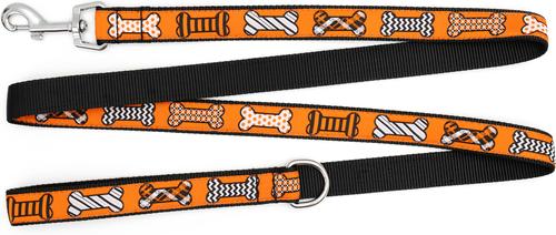 Show full view: The Worthy Dog Halloween Bones Dog Leash, Orange, Large: 5-ft long, 1-in wide slide 3 of 3