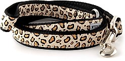 The Worthy Dog Cheetah Dog Leash, Beige, Small: 5-ft long, 5/8-in wide