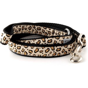 The Worthy Dog Cheetah Dog Leash, Beige, Small: 5-ft long, 5/8-in wide