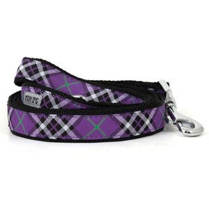 The Worthy Dog Bias Plaid Dog Leash, Purple, Large: 5-ft long, 1-in wide