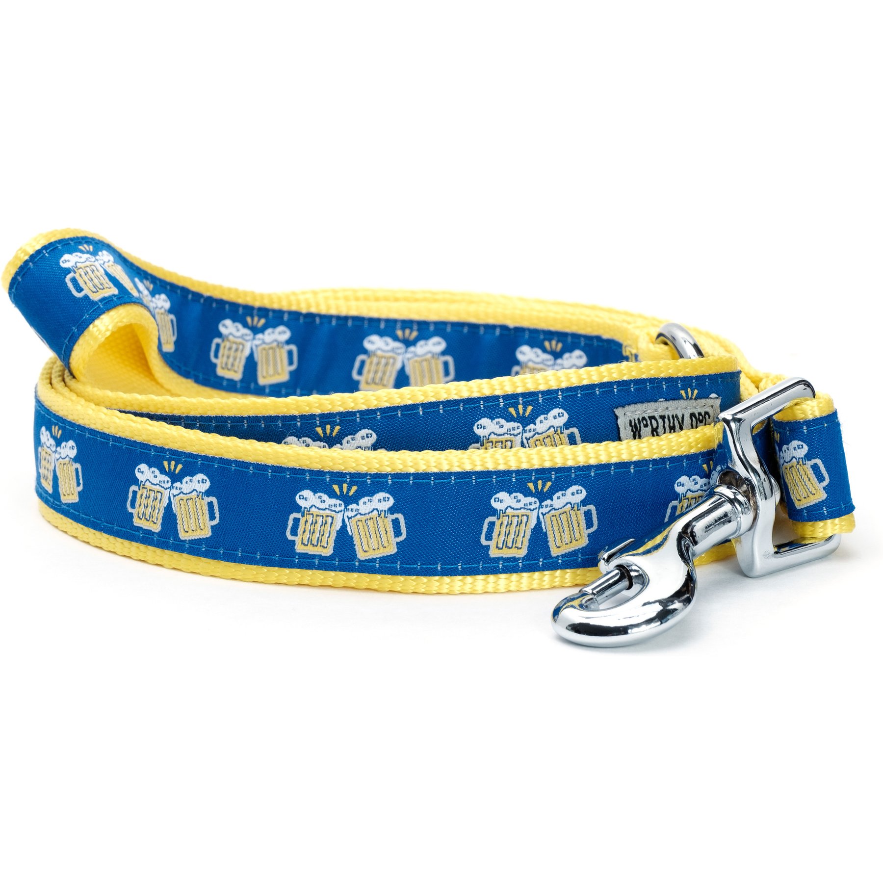 The Worthy Dog Cheers! Dog Leash, Blue, Small: 5-ft long, 5/8-in wide