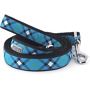 The Worthy Dog Bias Plaid Dog Leash, Blue, Large: 5-ft long, 1-in wide