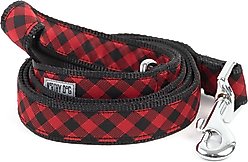 The Worthy Dog Bias Buffalo Plaid Dog Leash, Red, Small: 5-ft long, 5/8-in wide