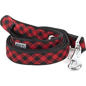 The Worthy Dog Bias Buffalo Plaid Dog Leash, Red, Large: 5-ft long, 1-in wide