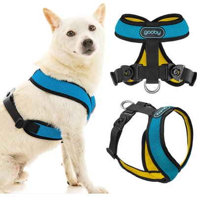 Gooby Gooby Comfort X Dual Snap Mesh Dog Harness, Ocean, Medium: 16 to 19.75-in chest