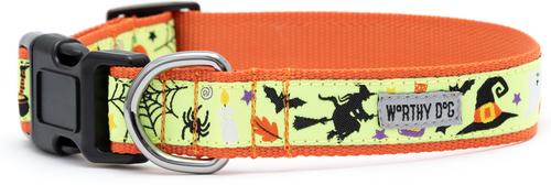 Show full view: The Worthy Dog Witches Brew Dog Collar, Green, Large: 14 to 20-in neck, 1-in wide slide 2 of 3
