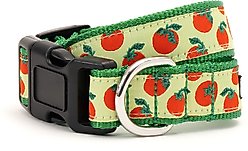 The Worthy Dog Tomatoes Dog Collar, Green, Medium: 11 to 17-in neck, 1-in wide