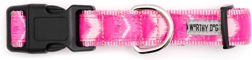 Show full view: The Worthy Dog Ombre Dog Collar, Pink, Medium: 11 to 17-in neck, 1-in wide slide 3 of 3