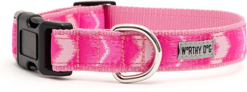 Show full view: The Worthy Dog Ombre Dog Collar, Pink, Medium: 11 to 17-in neck, 1-in wide slide 2 of 3