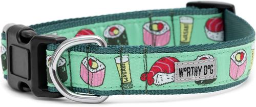 Show full view: The Worthy Dog Sushi Dog Collar, Green, Medium: 11 to 17-in neck, 1-in wide slide 3 of 4