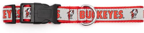 Show full view: The License House Ohio State Brutus Buckeye Collar, Red, Small: 8 to 14-in neck, 5/8-in wide slide 2 of 3