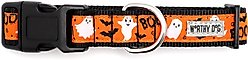 The Worthy Dog Spooky Dog Collar, Orange, Small: 8 to 14-in neck, 5/8-in wide slide 2 of 3
