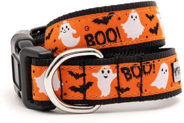 The Worthy Dog Spooky Dog Collar, Orange, Large: 14 to 20-in neck, 1-in wide