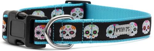 Show full view: The Worthy Dog Skeletons Dog Collar, Black, Large: 14 to 20-in neck, 1-in wide slide 3 of 4