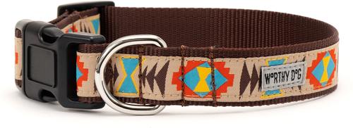 Show full view: The Worthy Dog Santa Fe Dog Collar, Brown, Large: 14 to 20-in neck, 1-in wide slide 2 of 4