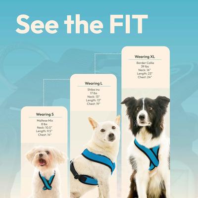 Show full view: Gooby Comfort X Dual Snap Mesh Dog Harness, Ocean, X-Small: 11.25 to 14.25-in chest slide 6 of 8