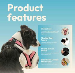 Gooby Comfort X Dual Snap Mesh Dog Harness, Watermelon, Small: 13.5 to 17-in chest slide 2 of 7