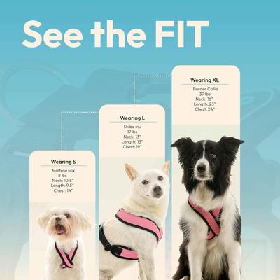 Show full view: Gooby Comfort X Dual Snap Mesh Dog Harness, Watermelon, Medium: 16 to 19.75-in chest slide 7 of 9