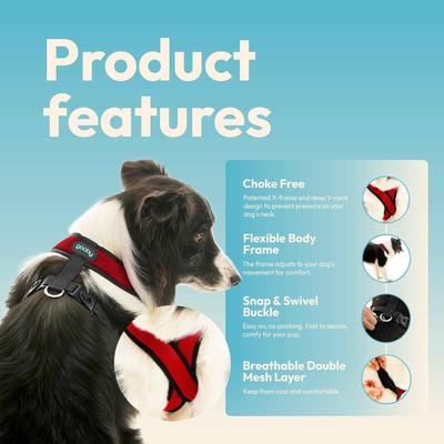 Show full view: Gooby Comfort X Dual Snap Mesh Dog Harness, Rose, Small: 13.5 to 17-in chest slide 3 of 8