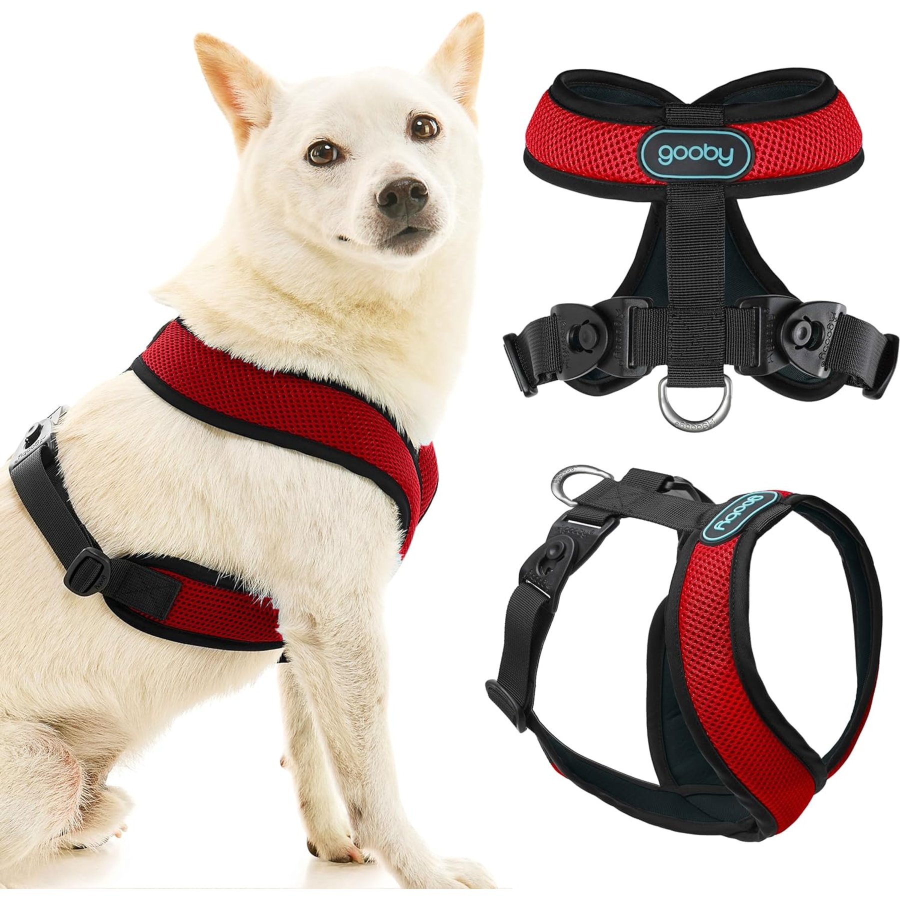 Gooby Comfort X Dual Snap Mesh Dog Harness, Rose, X-Small: 11.25 to 14.25-in chest