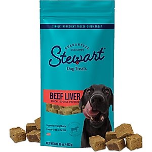 Stewart Beef Liver Single Ingredient Freeze-Dried Dog Treats, 16-oz pouch