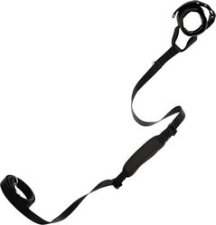 Gooby Wristband Surfer Dog Leash with Traffic Handle, Black, 6-ft