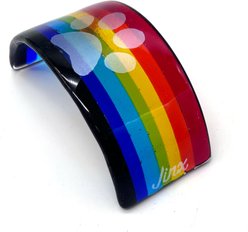 Kiku Custom Handmade Pet Paw Rainbow Bridge Fused Glass Memorial, Rainbow, 4.5-in x 2-in x 2.25-in