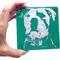 Show in main carousel: Kiku Custom Handmade Pet Portrait Fused Glass Coaster, White Print on Green Blue Glass, 4-in x 4-in slide 4 of 4