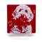Show in main carousel: Kiku Custom Handmade Pet Portrait Fused Glass Coaster, White Print on Red Blue Glass, 4-in x 4-in slide 5 of 5