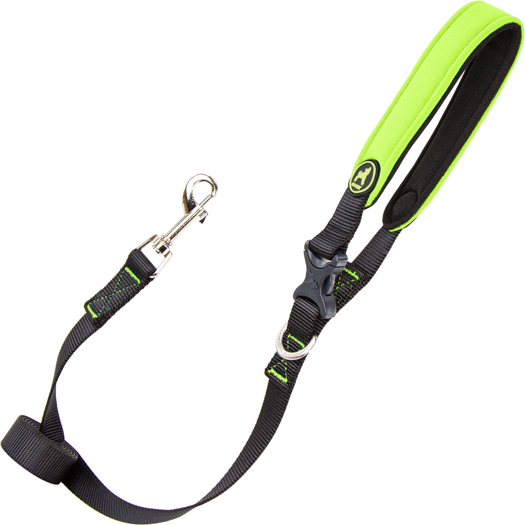 Gooby Escape Free Sport Dog Leash, Lime, 4-ft long, 3/4-in wide