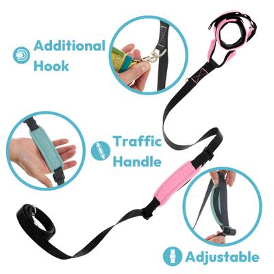 Show full view: Gooby Wristband Surfer Dog Leash with Traffic Handle, Atlanta Peach, 6-ft slide 4 of 4