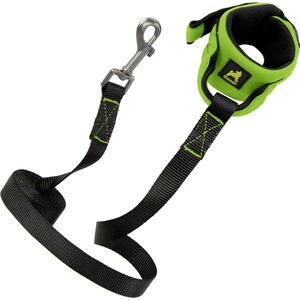 Gooby Neoprene Wrist Band Dog Leash, Lime, 6-ft long, 3/4-in wide