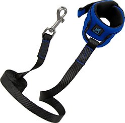 Gooby Neoprene Wrist Band Dog Leash, Blue, 6-ft